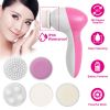 Facial Cleansing Brush Waterproof Face Spin Cleaning Brush with 5 Brush Heads Deep Cleansing Body Facial Brush Set for Gentle Exfoliating Removing Bla