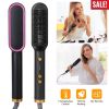 Electric Hair Straightener Brush Straightening Curler Brush Hot Comb 5 Temperature Adjustment 10S Fast Heating