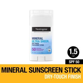 Neutrogena Ultra Sheer SPF 50 Zinc Mineral Sunscreen Stick, 1.5 oz