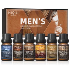 HIQILI Mens Fragrance Oils Set, Essential Oils for Aromatherapy, Pure Perfume Oil Aroma Oil for Car Diffuser Candles Making