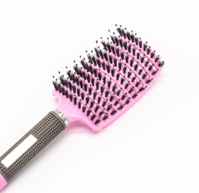 Hairbrush Anti Klit Brushy Haarborstel Women Detangler Hair Brush Bristle Nylon Scalp Massage  Teaser Hair Brush Comb (Option: Pink-Brush-2pc)