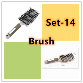 Hairbrush Anti Klit Brushy Haarborstel Women Detangler Hair Brush Bristle Nylon Scalp Massage  Teaser Hair Brush Comb (Option: Set 14-Brush-Set)