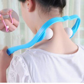 Plastic Pressure Point Therapy Neck Massageador Massagem Relieve Hand Roller Neck Massager For Neck Shoulder Trigger Point (Option: Blue1)