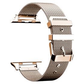 Stainless Steel Classic Buckle Band Replacement for 42MM Apple Watches Series 1/2/3 (Option: Gold)