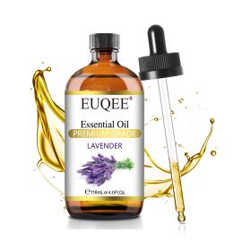 EUQEE 118ML Essential Oils with Glass Dropper|Aromatherapy, Humidifier, DIY Soap Jasmine Eucalyptus Vanilla Peppermint Aroma Oils (NET WT: 118ml, Color: Lavender)