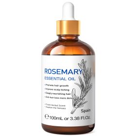 HIQILI Rosemary Jasmine Lavender Mint Essential Oils for Hair Care, increasing luster, Massage, Skin Care, Diffuser, Humidifier (NET WT: 100ml, Color: Rosemary)