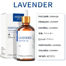 HIQILI 100ML Lavender Jasmine Rose Vanilla Mint Eucalyptus Lemon Essential Oils for Diffuser, Humidifier, Massage, Skin, Hair (NET WT: 100ml, Color: Lavender)