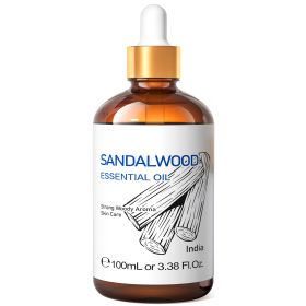 HIQILI 100ML Sandalwood Essential Oils,100% Pure Nature for Aromatherapy, Diffuser, Humidifier, Massage, Meditation, Candle (NET WT: 100ml, Color: Sandalwood)