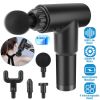 Percussion Massage Gun Rechargeable Deep Tissue Vibration Massager Handheld Leg Body Cordless Massager w/ 4 Interchangeable Heads 6 Intensity