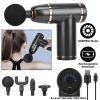 Percussion Massage Gun USB Type C Rechargeable Deep Tissue Vibration Massager Handheld Leg Body Cordless Massager w/ 4 Interchangeable Heads 8 Intensi